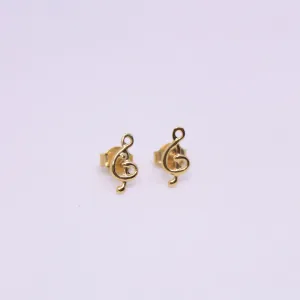 BRINCO DOURADO NOTA MUSICAL