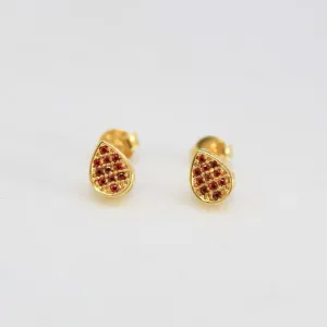 BRINCO GOTA CRAVEJADA MICROZIRCÔNIAS LARANJA