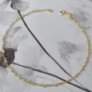 PULSEIRA DOURADA ELOS CORAÇÃO INFANTIL 15CM + 4CM