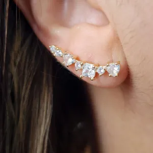 BRINCO DOURADO EAR CUFF ZIRCÔNIAS CRISTAL