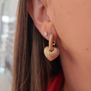 BRINCO BANHO TRÊS TONS ARGOLA CORAÇÃO