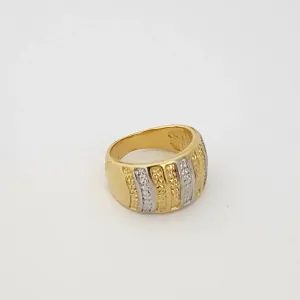 ANEL TIRAS BANHO TONS DOURADO E RÓDIO BRANCO