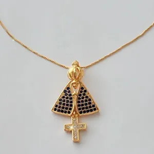 COLAR VENEZIANA PINGENTE NOSSA SENHORA APARECIDA 45 CM