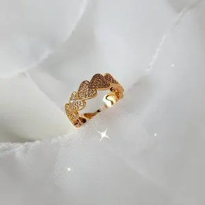 ANEL DOURADO CORAÇÕES