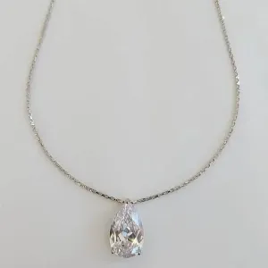 COLAR RÓDIO BRANCO GOTA CRISTAL