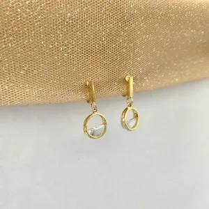 BRINCO DOURADO DE PRESSÃO PEDRA