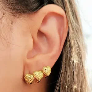 TRIO DOURADO ARGOLINHAS CORAÇÕES