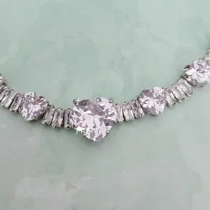 COLAR RÓDIO BRANCO CORAÇÕES ZIRCÔNIA CRISTAL