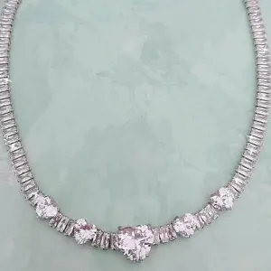 COLAR RÓDIO BRANCO CORAÇÕES ZIRCÔNIA CRISTAL