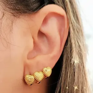 TRIO DOURADO ARGOLINHAS CORAÇÕES