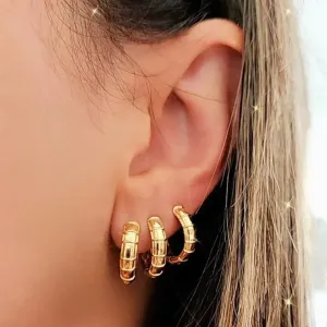 TRIO DOURADO ARGOLINHAS VASADAS