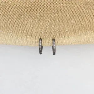 ARGOLINHA RÓDIO NEGRO CRAVEJADA COM ZIRCÔRNIAS CRISTAIS