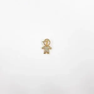 PINGENTE DOURADO MENINO CRAVEJADO MICROZIRCÔNIAS CRISTAL