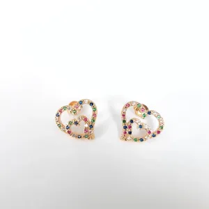 BRINCO CORAÇÃO CRAVEJADO MICROZIRCÔNIAS COLORIDAS