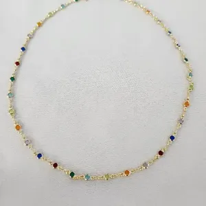 COLAR DOURADO PONTO DE LUZ MULTICOR