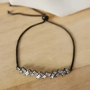 PULSEIRA RÓDIO NEGRO SHAMBALA NAVETE CRISTAL