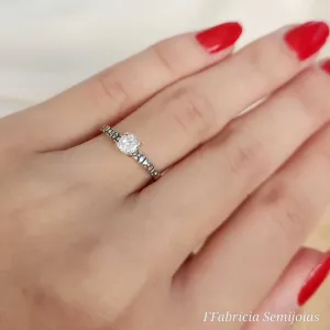 ANEL SOLITÁRIO MARCASSITA PRATA 925