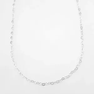 COLAR ELOS DE CORAÇÕES PRATA 925 - 44CM