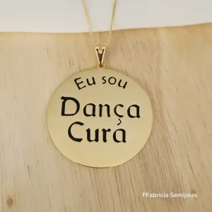 COLAR CORRENTE VENEZIANA 45+5CM COM PINGENTE MANDALA EU SOU DANÇA CURA G- 4CM