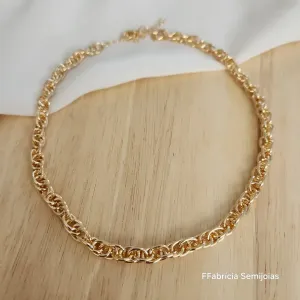 COLAR GARGANTILHA CHOKER CORRENTE 35 CM