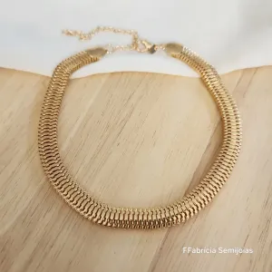COLAR GARGANTILHA CHOKER MALHA LARGA 35 CM