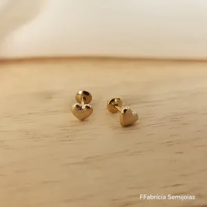 BRINCO DOURADO CORAÇÃO TRABALHADO TARAXA BABY