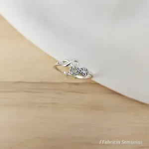 ANEL PRATA 925 INFINITO CRAVEJADO COM MICROZIRCÔNIAS