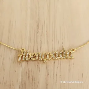 COLAR ABENÇOADA CRAVEJADO EM MICROZIRCÔNIAS