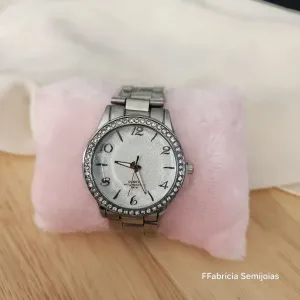 RELÓGIO PRATA PEDRAS GRANDE
