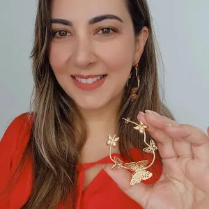 ARGOLA CORAÇÃO BORBOLETAS