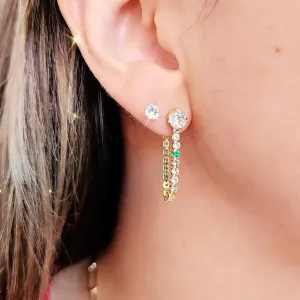 BRINCO TARRAXA CRISTAL E ZIRCÔNIAS COLORIDAS