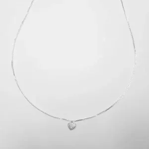COLAR VENEZIANA PINGENTE CORAÇÃO CRAVEJADO 45+5CM