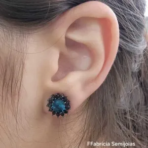 BRINCO RÓDIO NEGRO ZIRCÔNIA TURMALINA