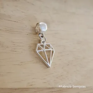 BERLOQUE RÓDIO BRANCO DIAMANTE VAZADO