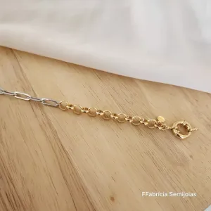 PULSEIRA CARTI E ELO PORTUGUÊS DOIS BANHOS COM FECHO BOIA