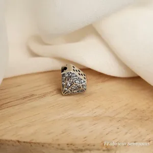 BERLOQUE PRATA 925 DIAMANTE CRAVEJADO