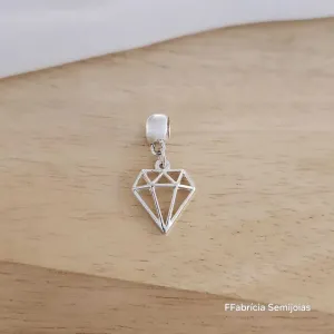 BERLOQUE RÓDIO BRANCO DIAMANTE VAZADO