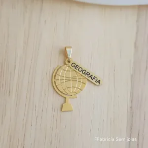 PINGENTE PROFISSÃO GEOGRAFIA DOURADO