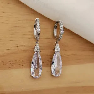 BRINCO FESTA ARGOLA RÓDIO BRANCO COM ZIRCÔNIA CRISTAL