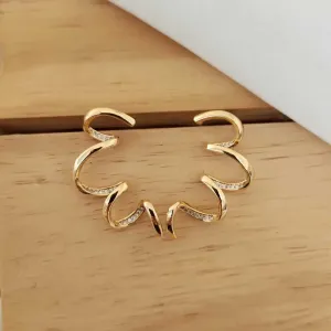 BRINCO ESPIRAL CRAVEJADO EM MICROZIRCÔNIAS CRISTAL