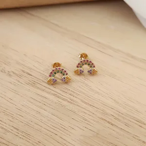 BRINCO ARCO ÍRIS CRAVEJADO EM MICROZICÔNIAS COLORIDAS