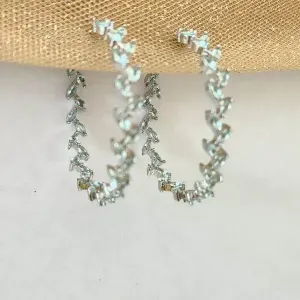 ARGOLA RÓDIO BRANCO ZIRCÔNIAS PRASIOLITA