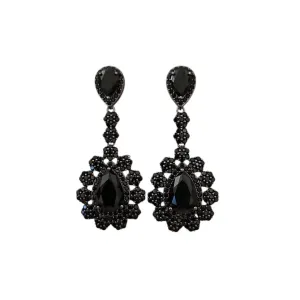 BRINCO FESTA RÓDIO NEGRO ZIRCÔNIA NEGRA CRAVEJADO