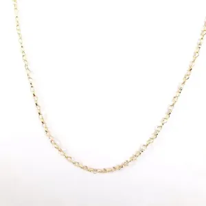 COLAR DOURADO CORRENTE ELOS DE CORAÇÃO VAZADO