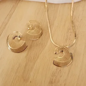 CONJUNTO COLAR E BRINCOS ORGÂNIC FORMATO CÍRCULO