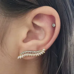 EAR CUFF DOURADO ZIRCÔNIAS CRISTAL