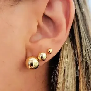 TRIO DOURADO DE BOLINHAS TRÊS TAMANHOS