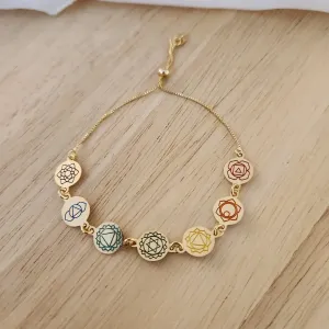 PULSEURA SHAMBALA VENEZIANA COM PINGENTE MANDALA 7 CHAKRAS COLOR