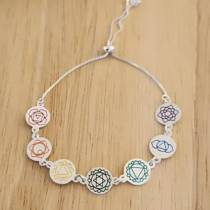 PULSEURA SHAMBALA VENEZIANA COM PINGENTE MANDALA 7 CHAKRAS COLOR