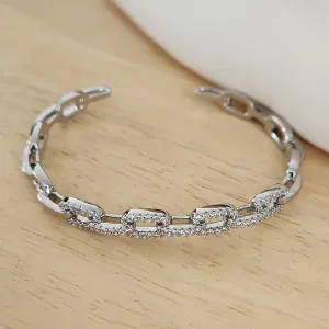 BRACELETE LUXO CORRENTE CRAVEJADO EM MICROZIRCÔNIAS